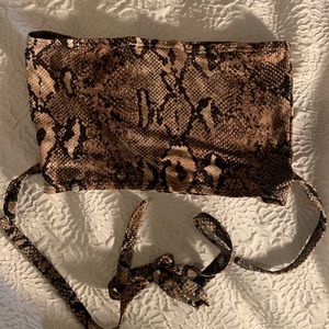 SHEIN Snakeskin Print Cropped Tube Top